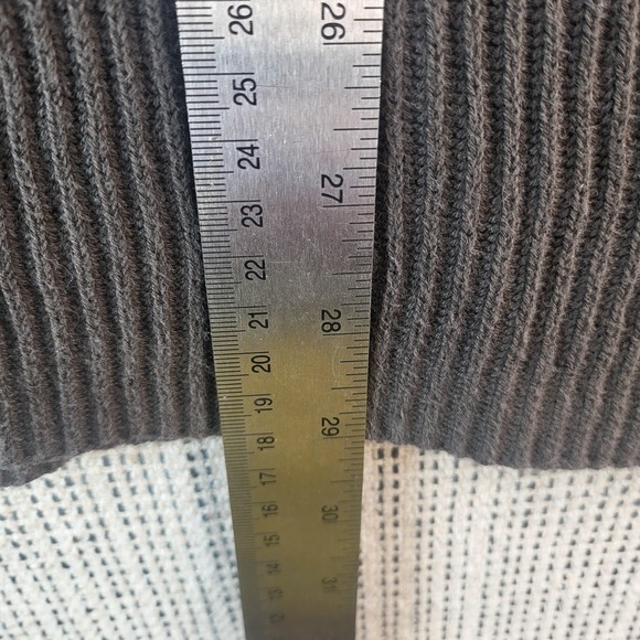 Banana Republic Sweater Mens Large Gray Ribbed‎ Mock Neck Button Knit Pullover - Picture 3 of 6